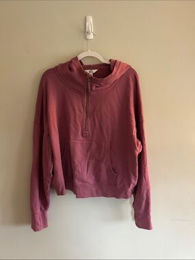 JoyLab Half-Zip Hoodie in Dusty Rose